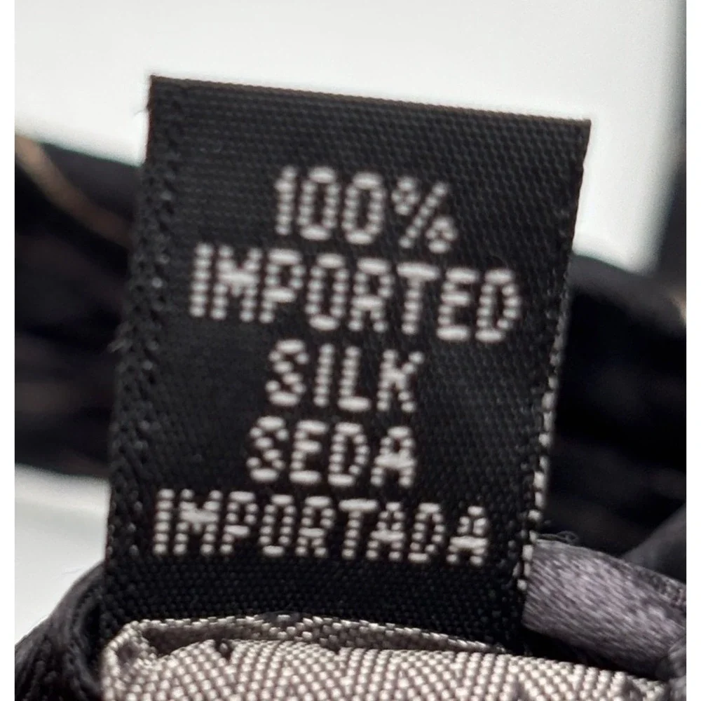 T.K.S. for Nordstrom Men's 100% Silk Tie Black Gray Gold Abstract Made in Korea